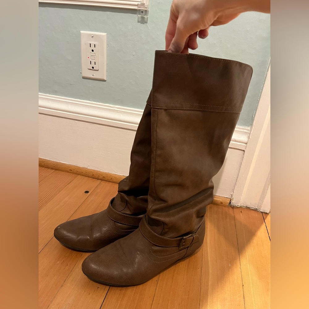 Faux leather boots